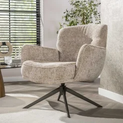 Kalfort Fauteuils|Vito Fauteuil Hoven zand-bruin