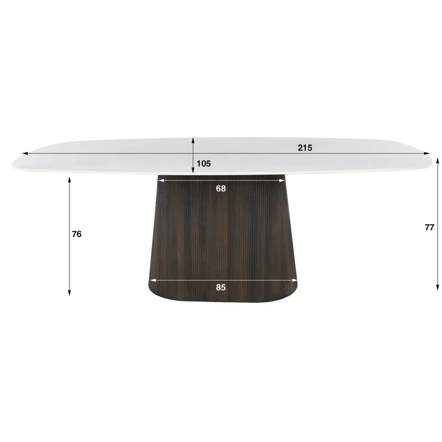 Kalfort Eettafels|Vittoria Eettafel deens ovaal Keramiek Bruin 215cm