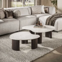 Kalfort Salontafels|Vittoria Salontafel Aperto Set van 2 keramiek Bruin 102cm