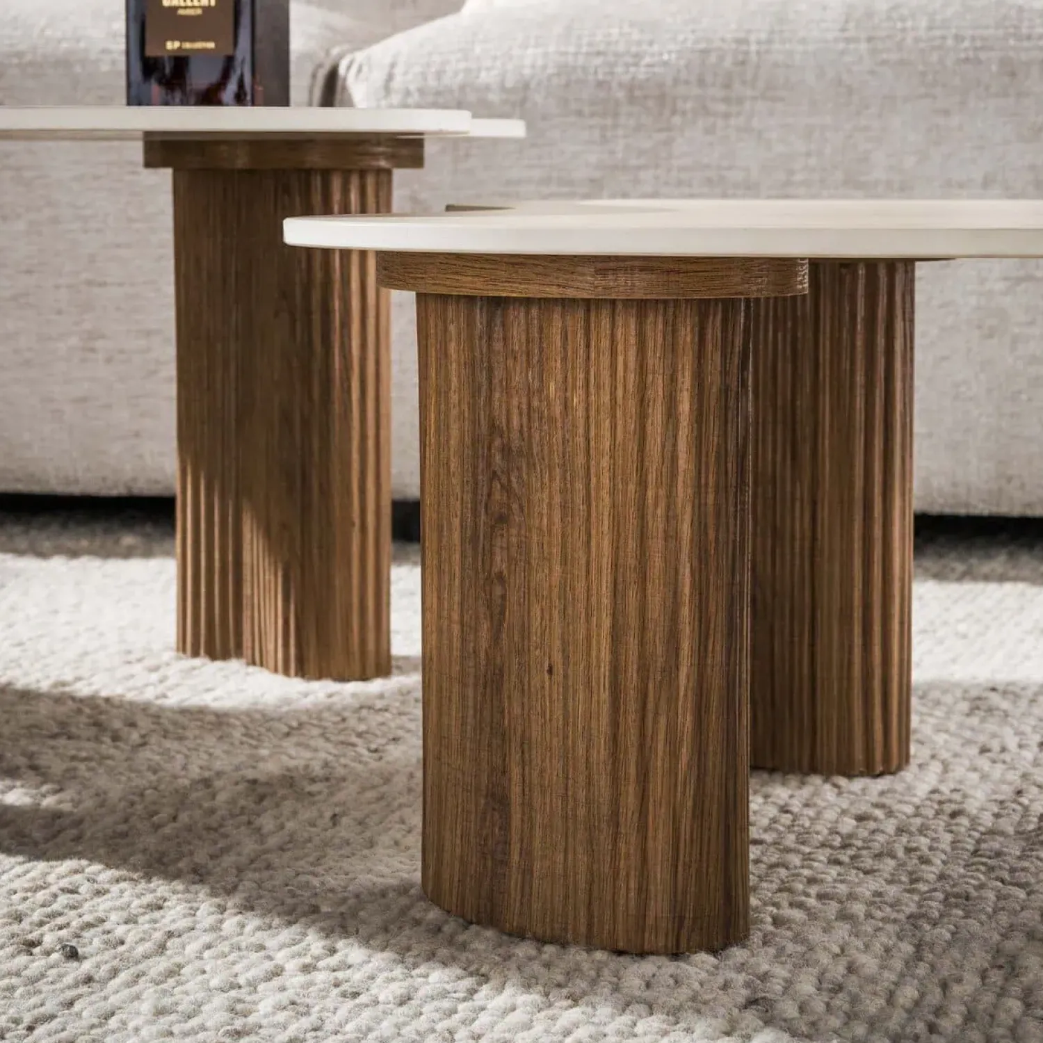 Kalfort Salontafels|Vittoria Salontafel Aperto Set van 2 keramiek Travertin 102cm