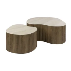 Kalfort Salontafels|Vittoria Salontafel Medio Set van 2 keramiek Travertin 90cm