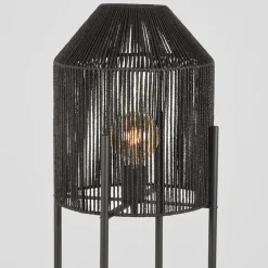 Label51 Vloerlampen|Vloerlamp Ibiza 1-Lichts Zwart Jute