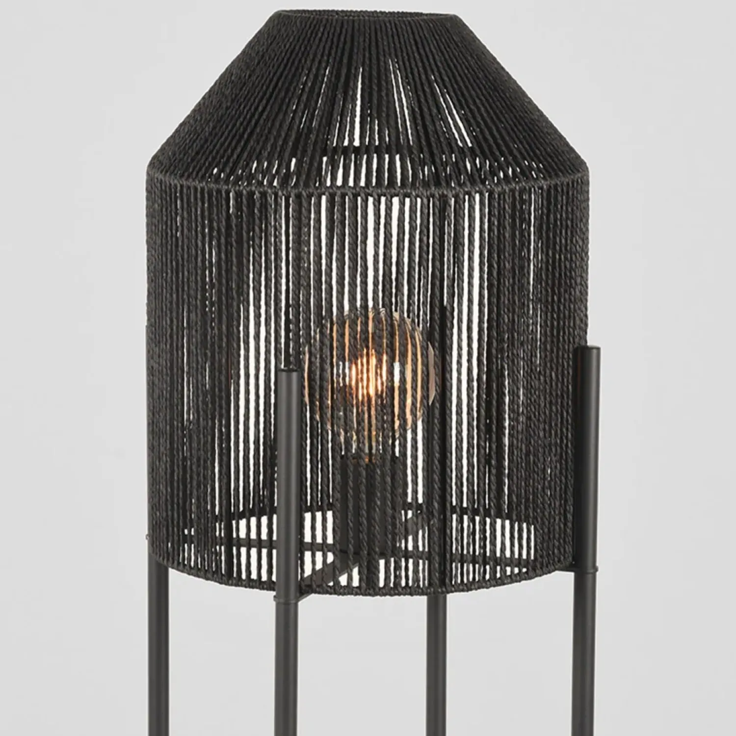 Label51 Vloerlampen|Vloerlamp Ibiza 1-Lichts Zwart Jute