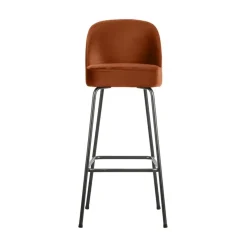 WOOOD Barkrukken|Vogue Barstoel Hoog Velvet Roest