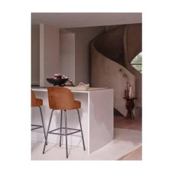 WOOOD Barkrukken|Vogue Barstoel Hoog Velvet Roest