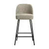 WOOOD Barkrukken|Vogue Barstoel Laag Structure Velvet Wheatfield