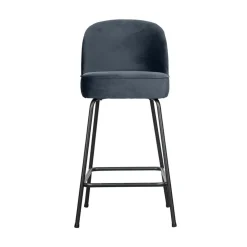 WOOOD Barkrukken|Vogue Barstoel Laag Velvet Blauw