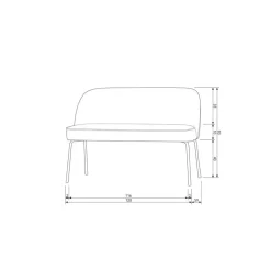 WOOOD Eetkamerbanken|Eetkamerbanken|Vogue Eetkamerbank Velvet Roest 120cm