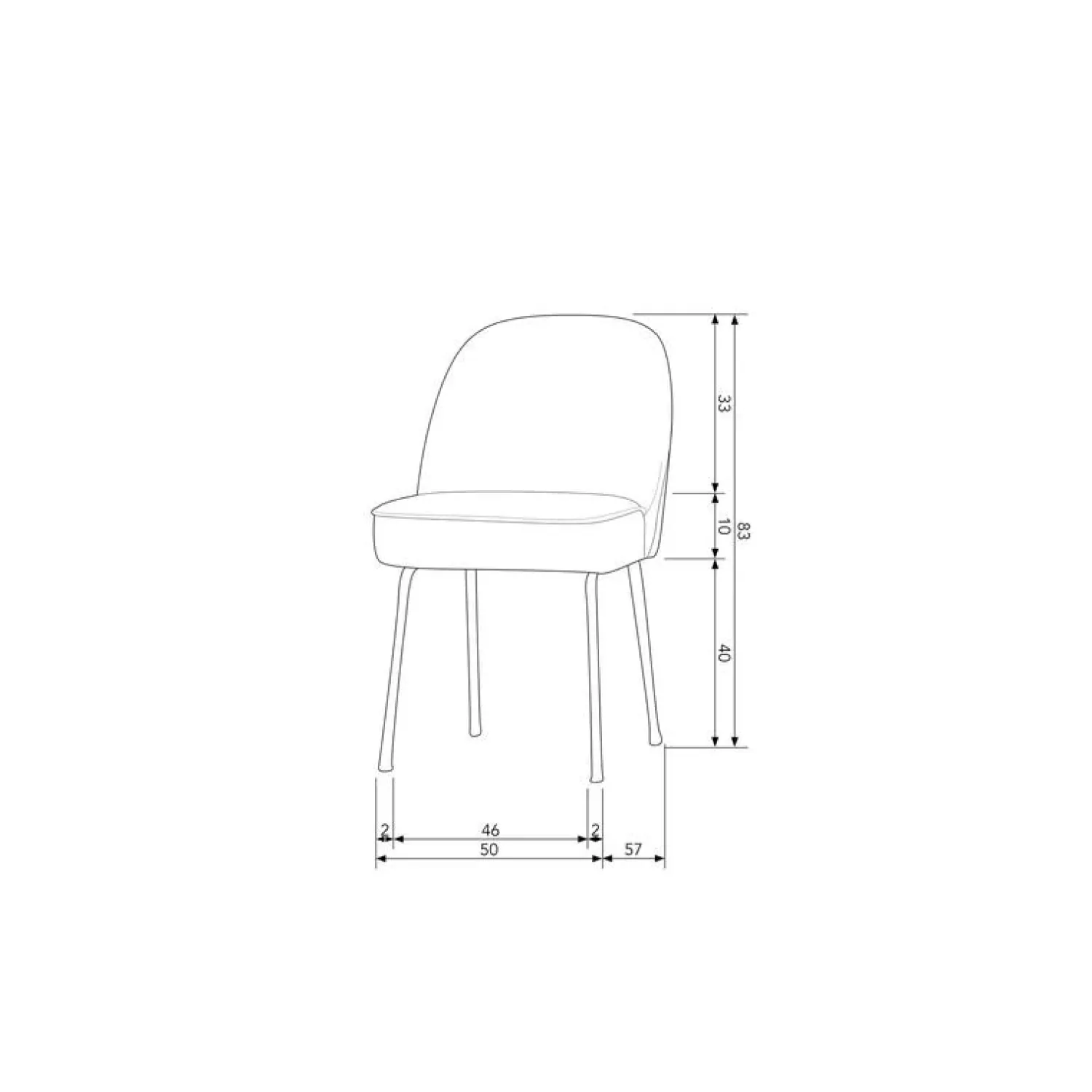 WOOOD Eetkamerstoelen|Vogue Eetkamerstoel Ecoleer Zwart