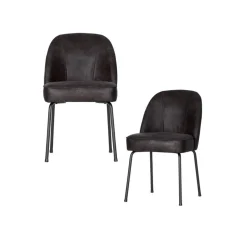 WOOOD Eetkamerstoelen|Vogue Eetkamerstoel Ecoleer Zwart