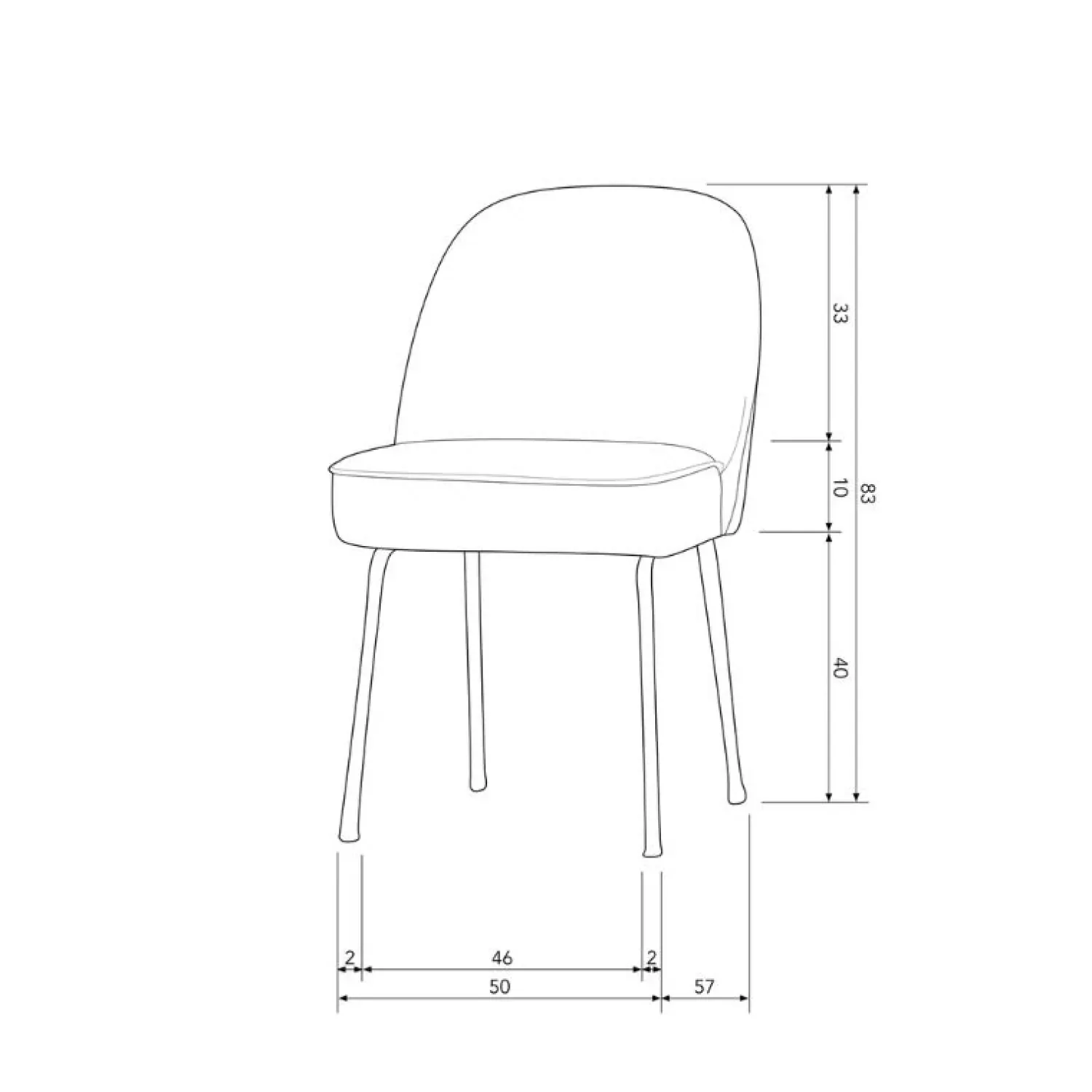 WOOOD Eetkamerstoelen|Vogue Eetkamerstoel Ecoleer Cognac