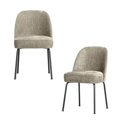 WOOOD Eetkamerstoelen|Vogue Eetkamerstoel Structure Velvet Wheatfield