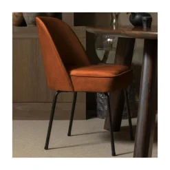 WOOOD Eetkamerstoelen|Vogue Eetkamerstoel Velvet Roest
