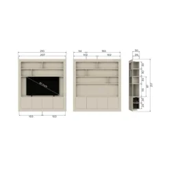 vtwonen Wandkasten|Industriele Kasten|Wallcover Wandkast Grenen Dust 210cm
