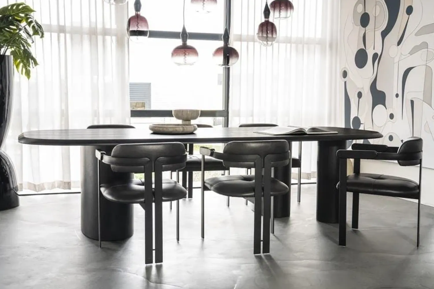 Eleonora Eettafels|Walter Eettafel zwart Eikenhout 300 cm