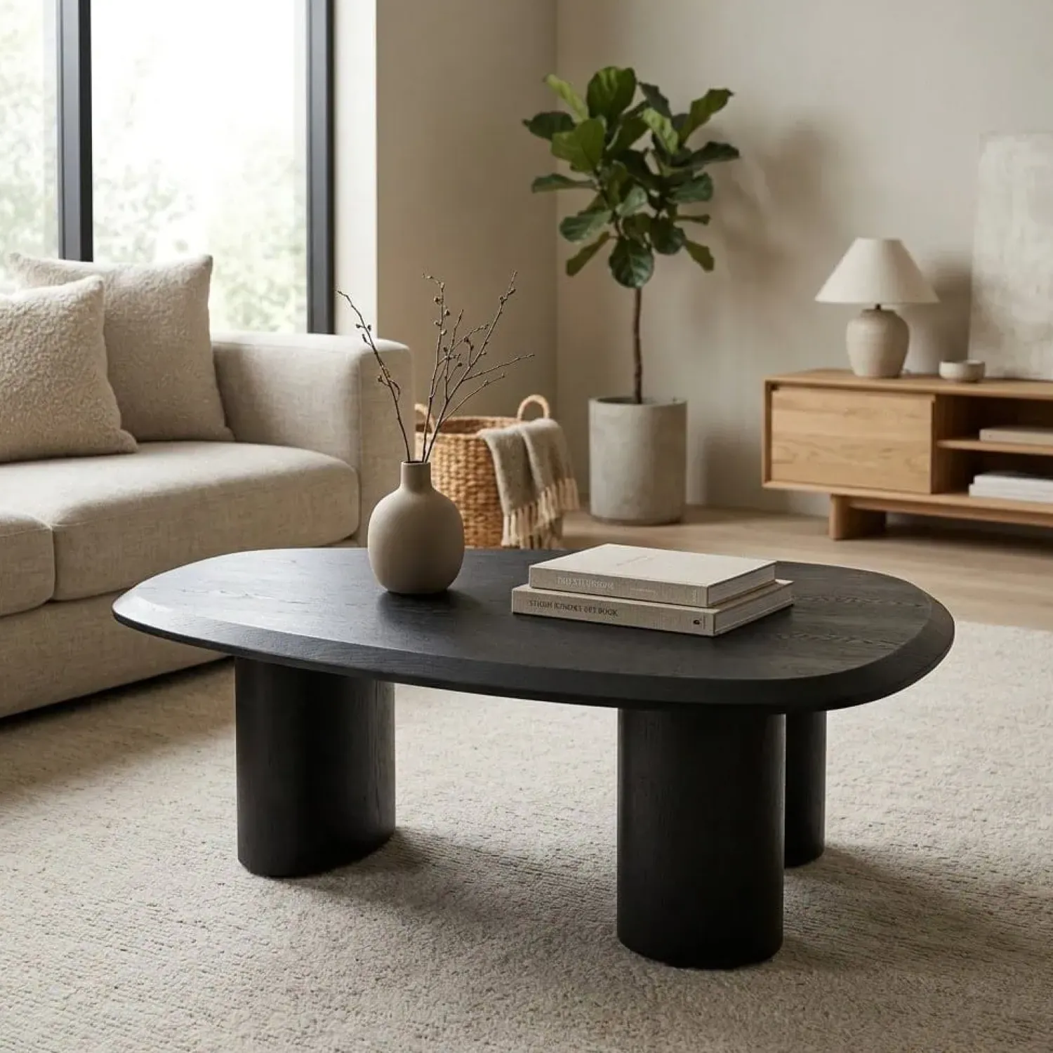 Eleonora Salontafels|Walter Salontafel zwart Eikenhout 96 cm