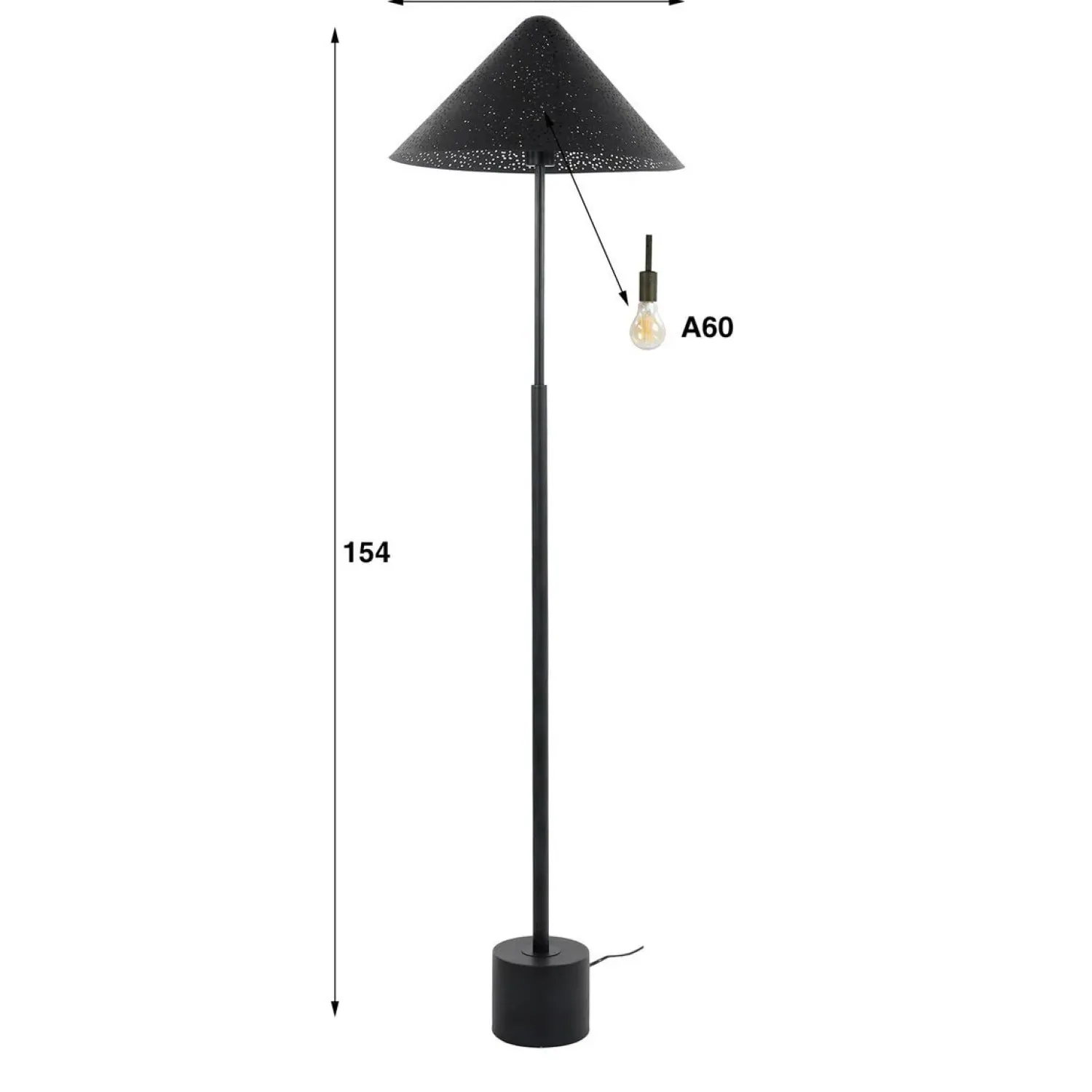 Kalfort Vloerlampen|Wanda 1-lichts Vloerlamp Charcoal