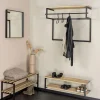 Redin Design Kapstokken|Wandkapstok industrieel Parker XL zwart / hout