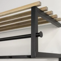 Redin Design Kapstokken|Wandkapstok industrieel Parker XL zwart / hout