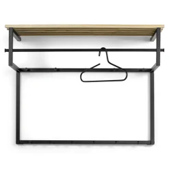 Redin Design Kapstokken|Wandkapstok industrieel Parker XL zwart / hout