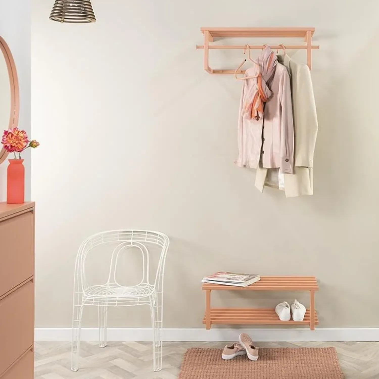 Redin Design Kapstokken|Wandkapstok Nadia Terracotta metaal