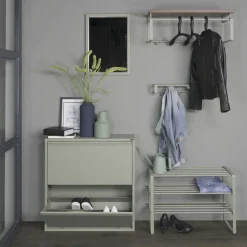 Redin Design Kapstokken|Wandkapstok staal REEF 3 groen walnoot