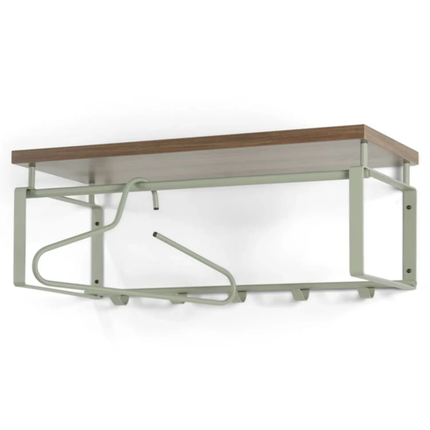 Redin Design Kapstokken|Wandkapstok staal REEF 3 groen walnoot
