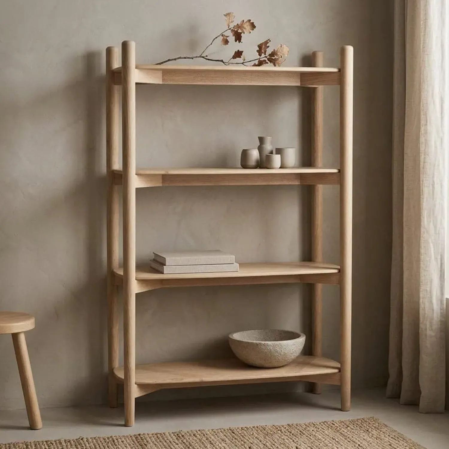 Eleonora Wandkasten|Boekenkasten|Wandkast Selbu eikenhout 110cm