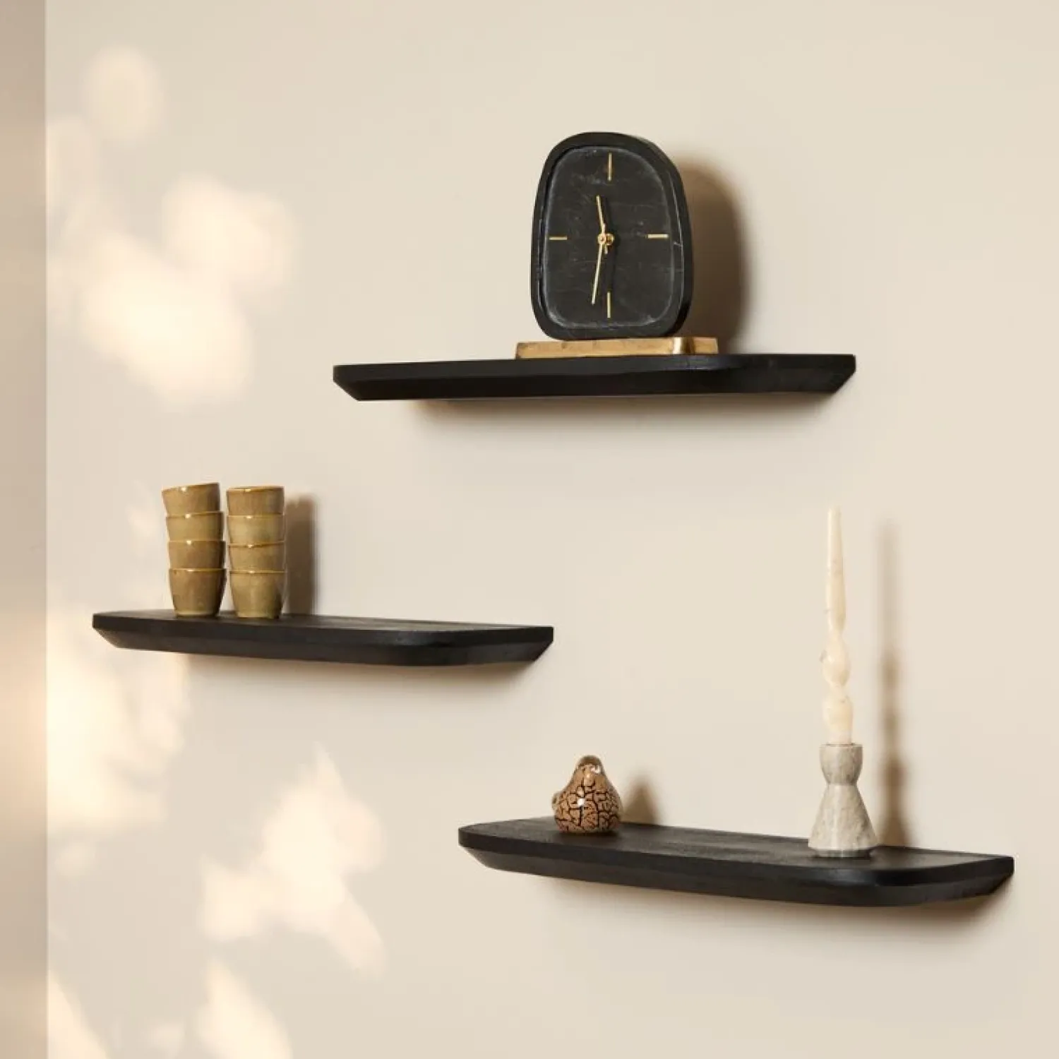 Furndea Wandplanken|Wandplanken|Wandplank Gavin Zwart 60 cm Set van 3
