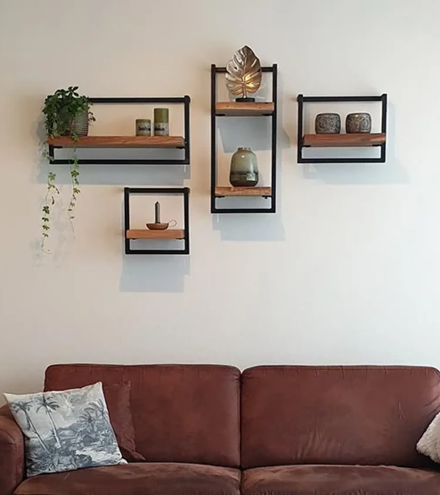 Kalfort Wandplanken|Wandrekken|Wandrek industrieel Stockton 5 145cm