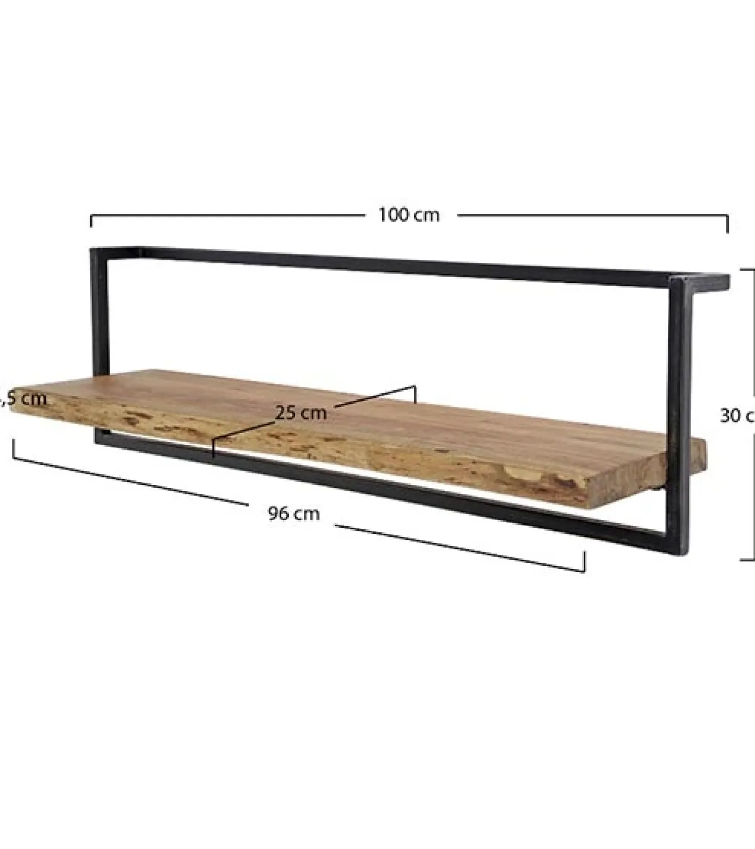 Kalfort Wandplanken|Wandrekken|Wandrek industrieel Stockton 5 135cm