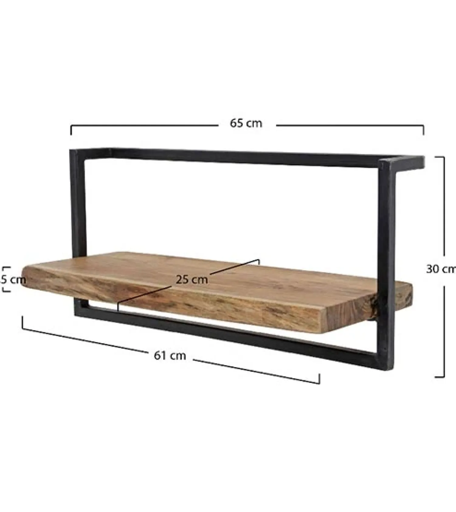 Kalfort Wandplanken|Wandrekken|Wandrek industrieel Stockton 5 135cm