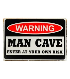 Metal Signs Metalen Borden|Warning Man Cave risk - metalen bord