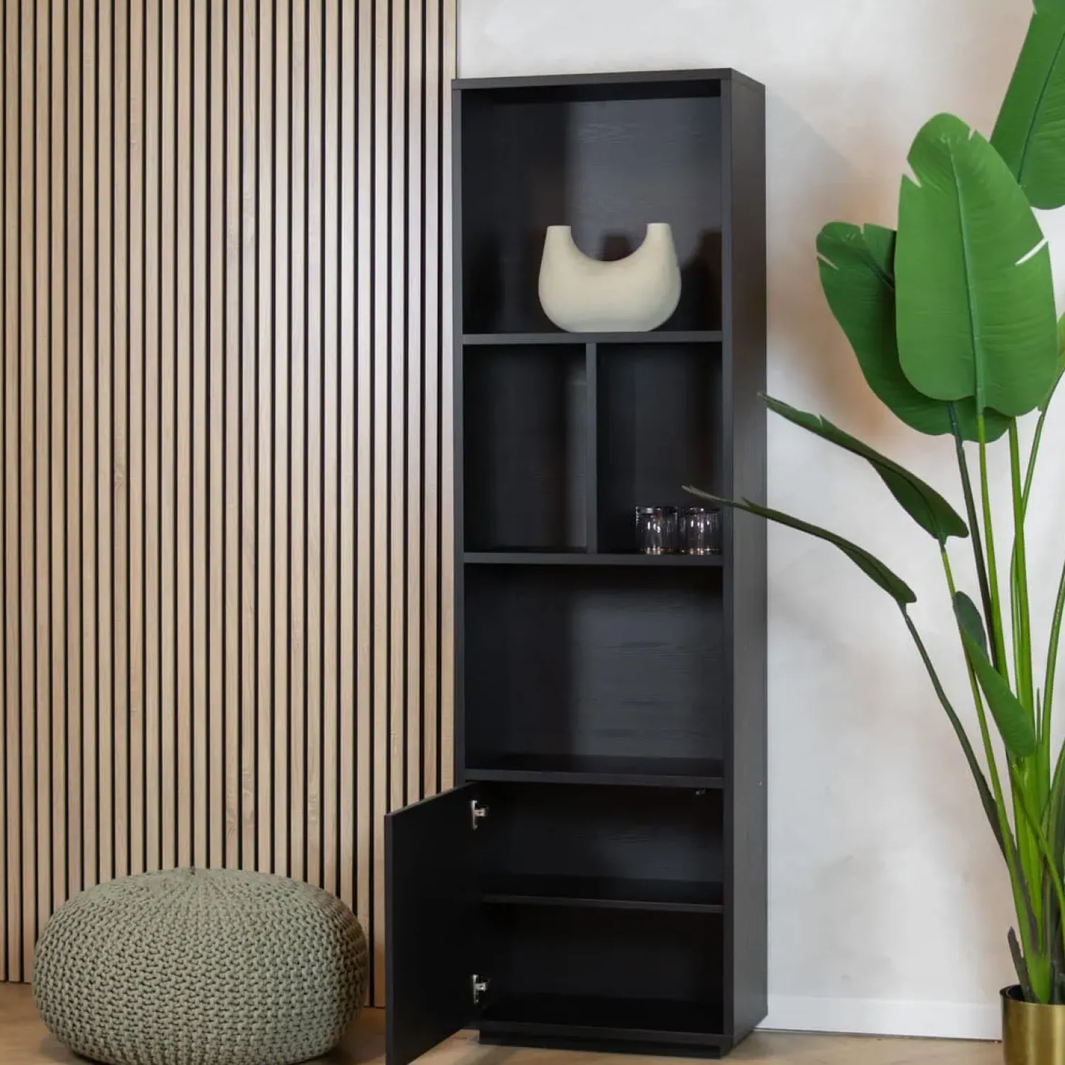 Maison Madera Wandkasten|Vakkenkasten|Watford Large Cinewall 1 deurs 60cm - Modulair