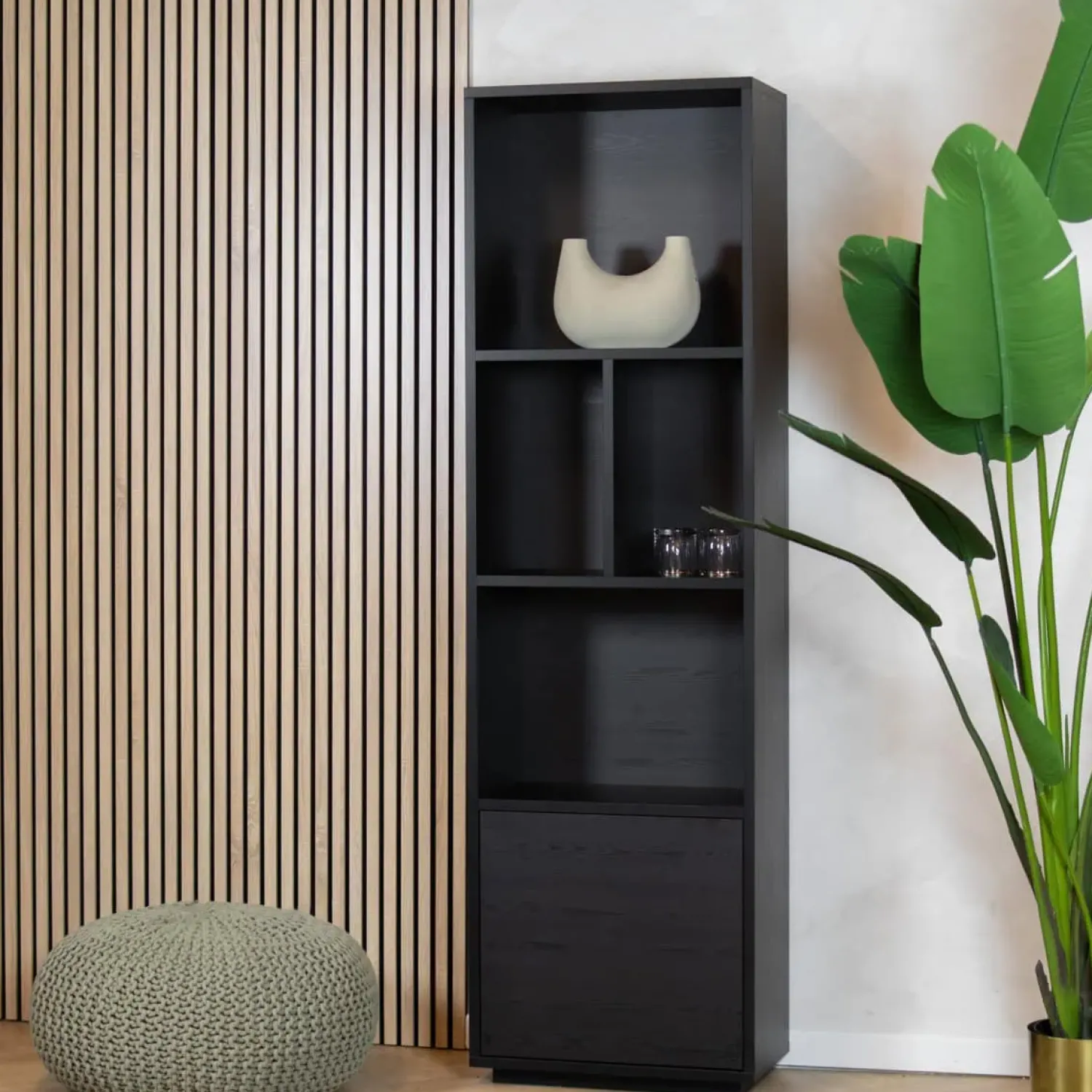 Maison Madera Wandkasten|Vakkenkasten|Watford Large Cinewall 1 deurs 60cm - Modulair