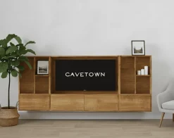 Maison Madera Wandkasten|Vakkenkasten|Watford Small zwevende Cinewall compleet Mango