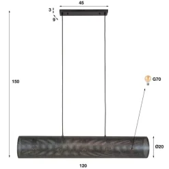 Kalfort Hanglampen|Wayne 5-lichts Hanglamp Metaal