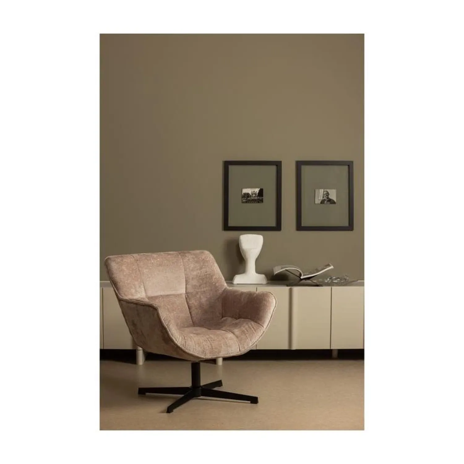 WOOOD Fauteuils|Wibo Draaifauteuil Taupe
