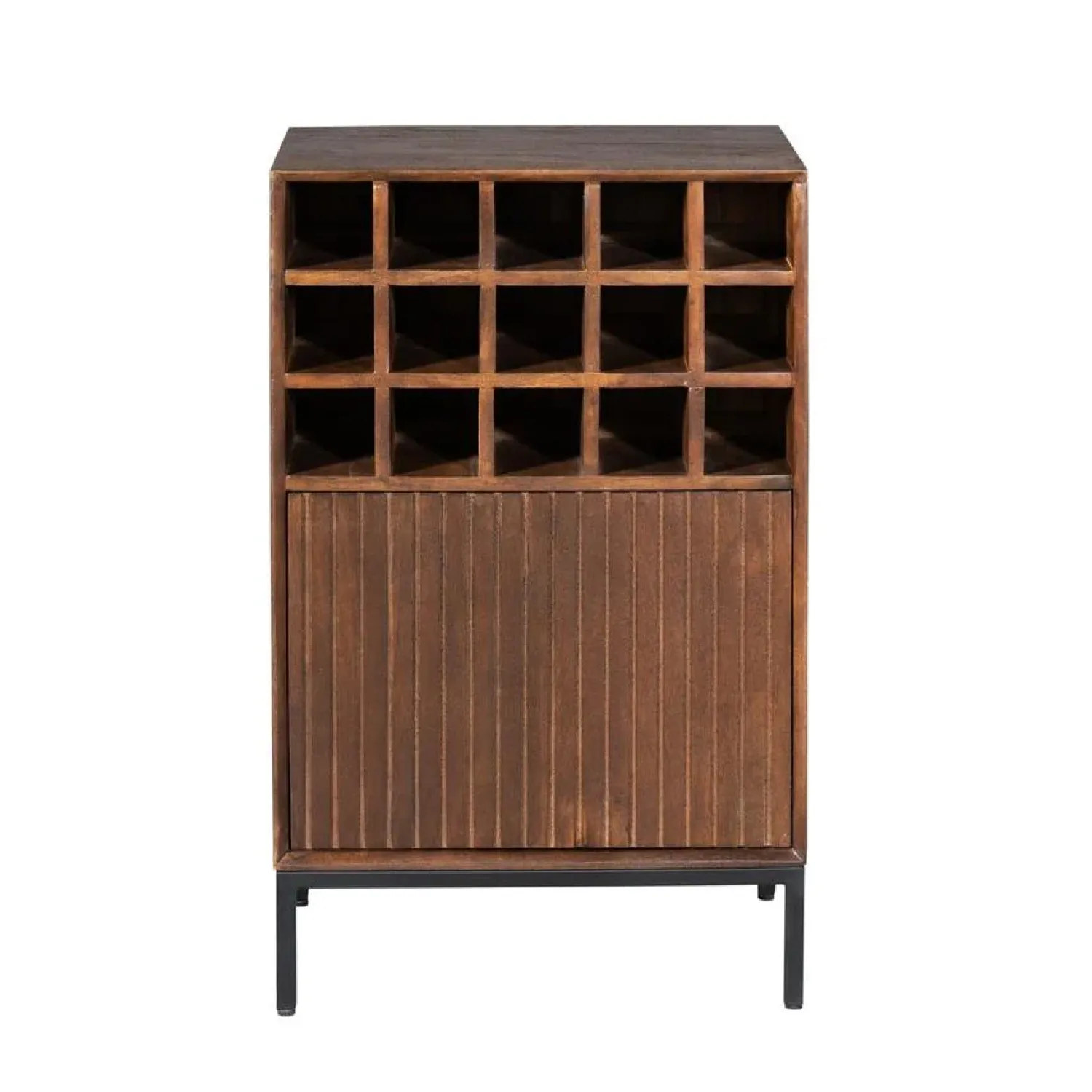 Furndea Wijnkasten|Industriele Kasten|Wijnkast Martin Walnoot 55cm