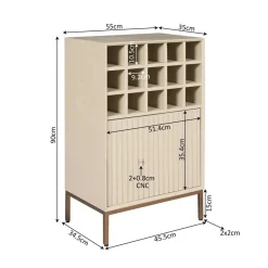 Furndea Wijnkasten|Industriele Kasten|Wijnkast Martin Zand 55 cm