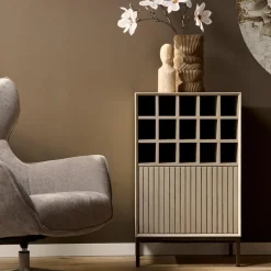 Furndea Wijnkasten|Industriele Kasten|Wijnkast Martin Zand 55 cm
