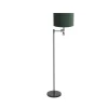 Steinmex Vloerlampen|Wilco 2-lichts Vloerlamp Zwart met Groen Velvet kap
