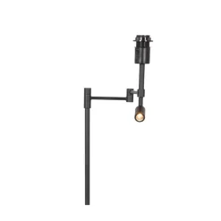 Steinmex Vloerlampen|Wilco 2-lichts Vloerlamp Zwart met Zilver Velvet kap