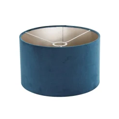 Steinmex Vloerlampen|Wilco 2-lichts Vloerlamp Zwart met Blauw Velvet kap