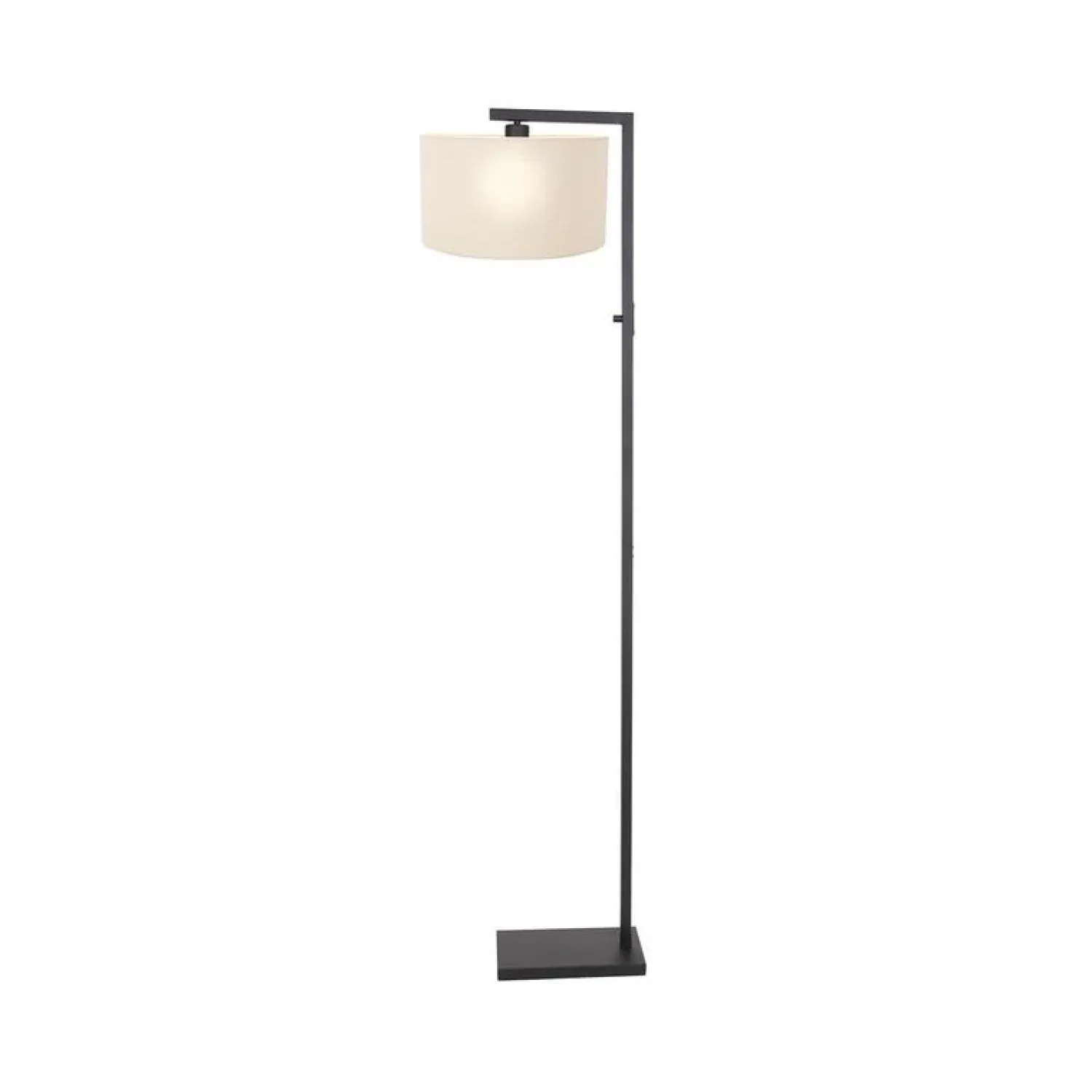 Steinmex Vloerlampen|Wilco 1-lichts Vloerlamp Zwart met Wit Linnen kap
