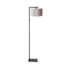 Steinmex Vloerlampen|Wilco 1-lichts Vloerlamp Zwart met Zilver Velvet kap