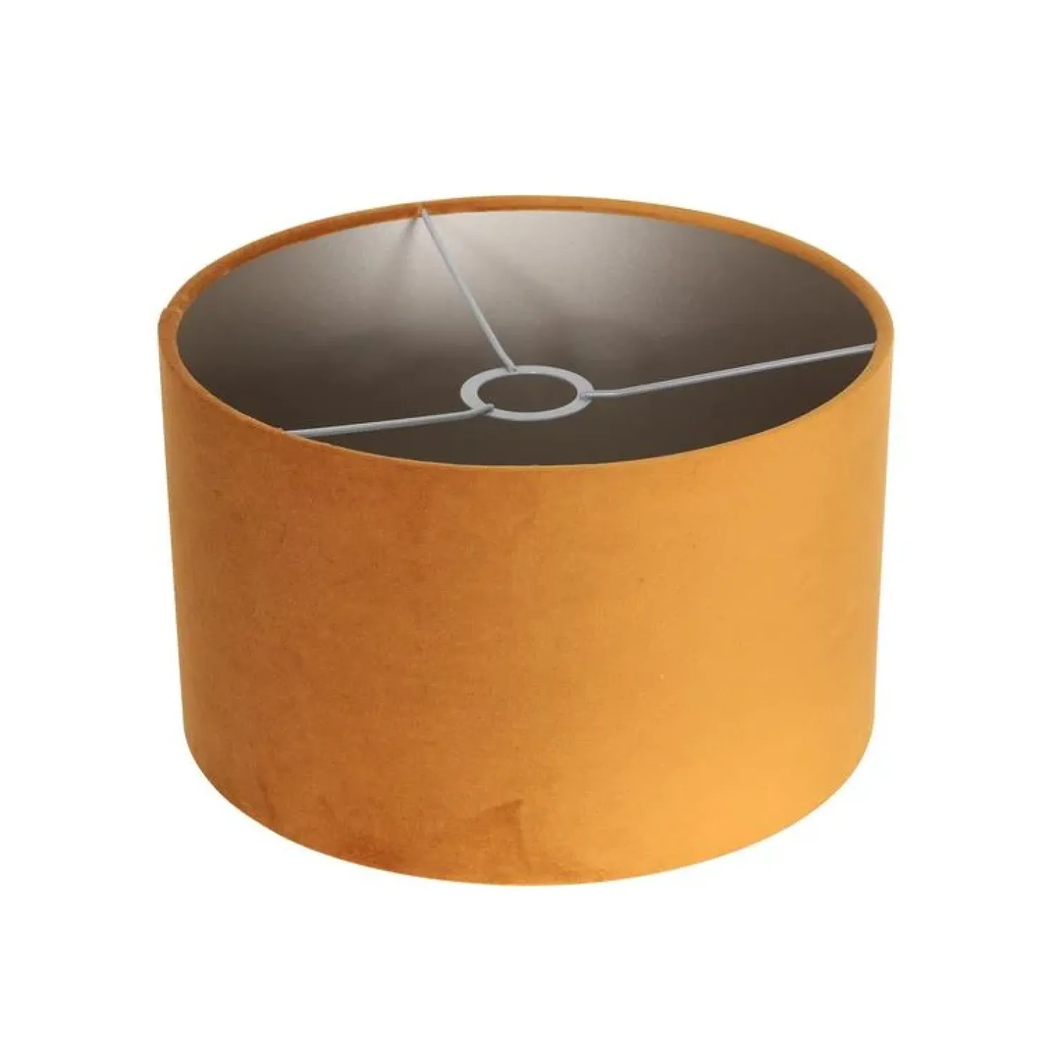 Steinmex Vloerlampen|Wilco 2-lichts Vloerlamp Zwart met Goud Velvet kap