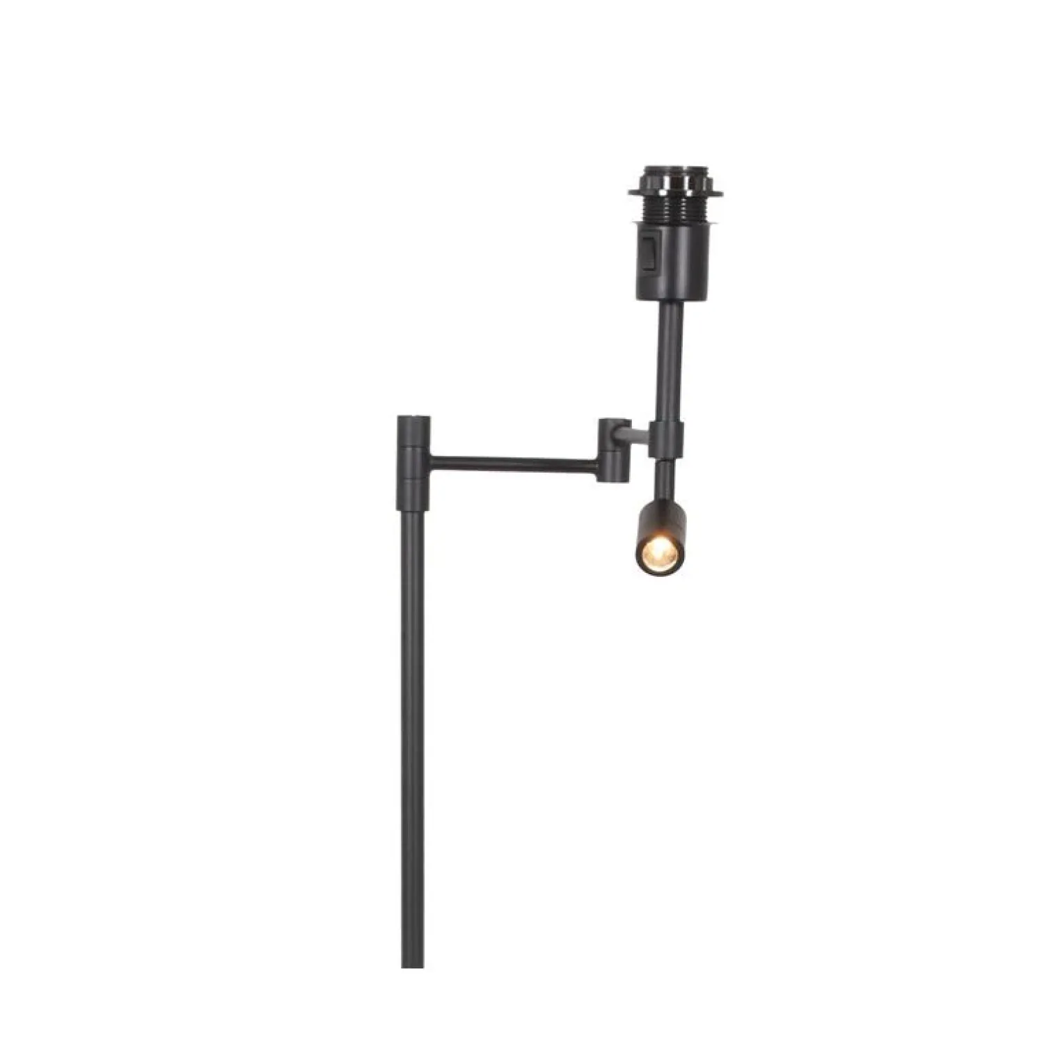 Steinmex Vloerlampen|Wilco 2-lichts Vloerlamp Zwart met Goud Velvet kap