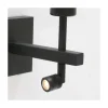 Steinmex Wandlampen|Wilco 2-lichts Wandlamp Zwart met Wit Linnen kap
