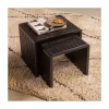 WOOOD Bijzettafels|Willa Bijzettafel Set van 2 Teak Zwart
